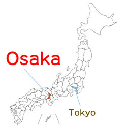 大阪の場所地図
